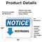 Signmission Restroom (Down Arrow) Sign With Symbol, 14 in W x Rectangle, Vinyl Decal OS-2PACK-NS-D-1014-L-18094 - alternate 3
